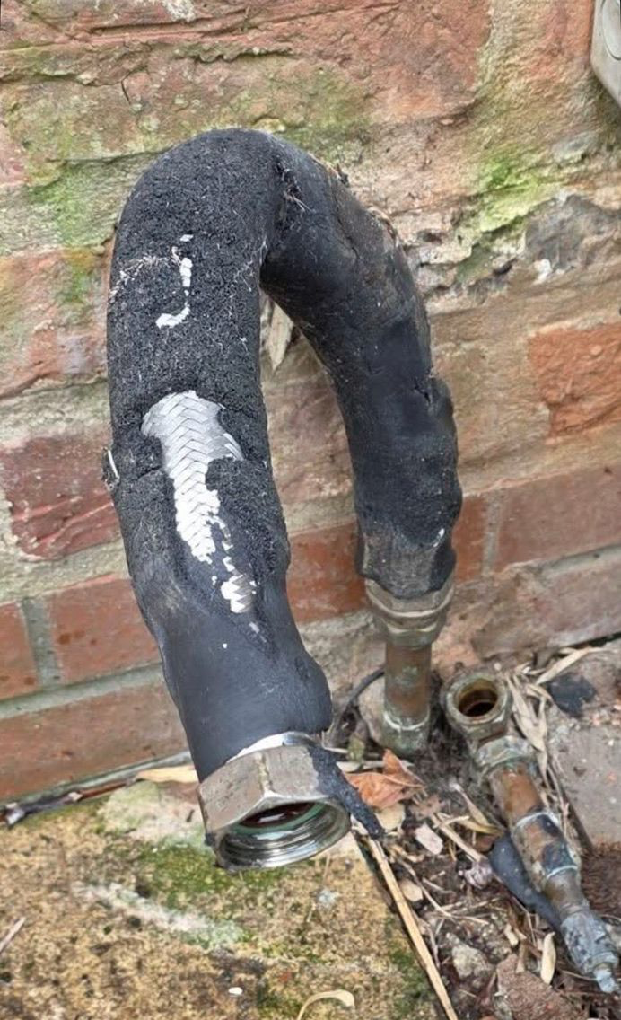 Insulation without UV protection will crack and crumble under direct sunlight.